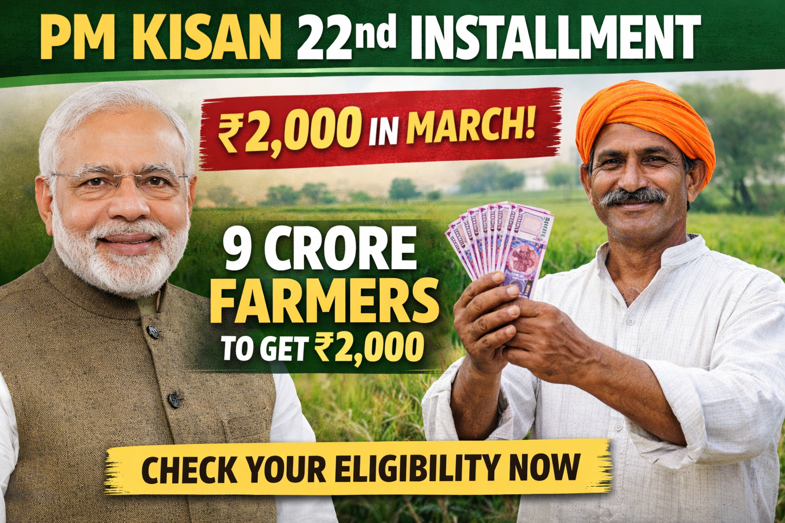 PM Kisan 22nd installment announcement