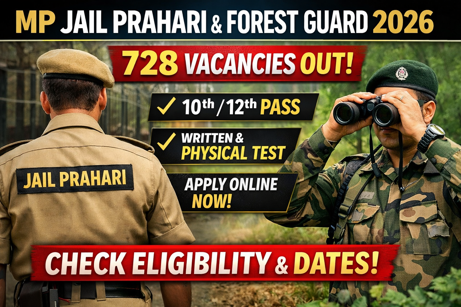 MP Jail Prahari & Forest Guard recruitment
